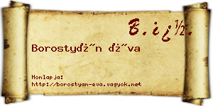 Borostyán Éva névjegykártya