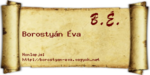 Borostyán Éva névjegykártya